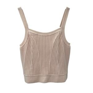 Live The Process Ribbed Knit Crop Top Blush Pink M